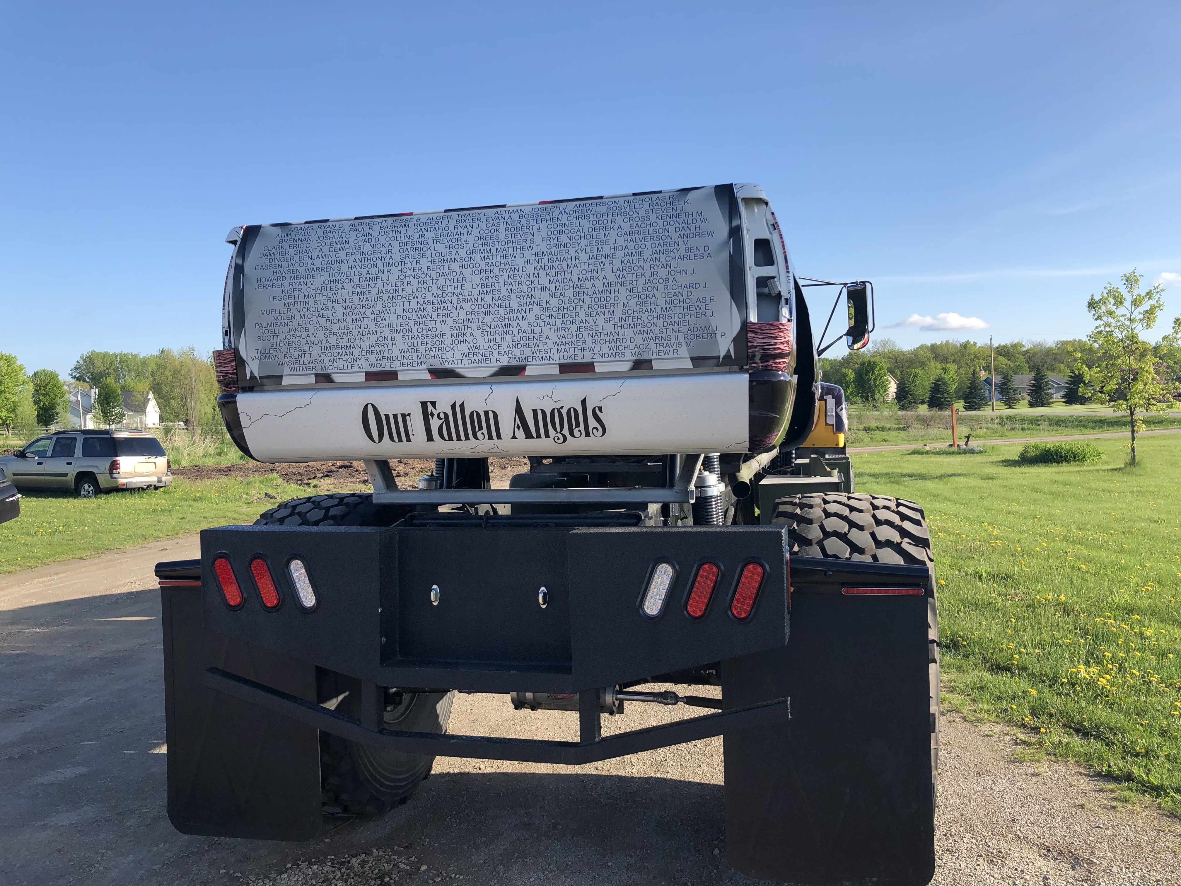 To honor American military members who lost their lives during the Persian Gulf conflicts, Russell Krebs, a Marine Corps veteran from Wisconsin, built a memorial truck he dubbed “Fallen Angel” in 2016, which features the names of Wisconsinites who died serving their country. 