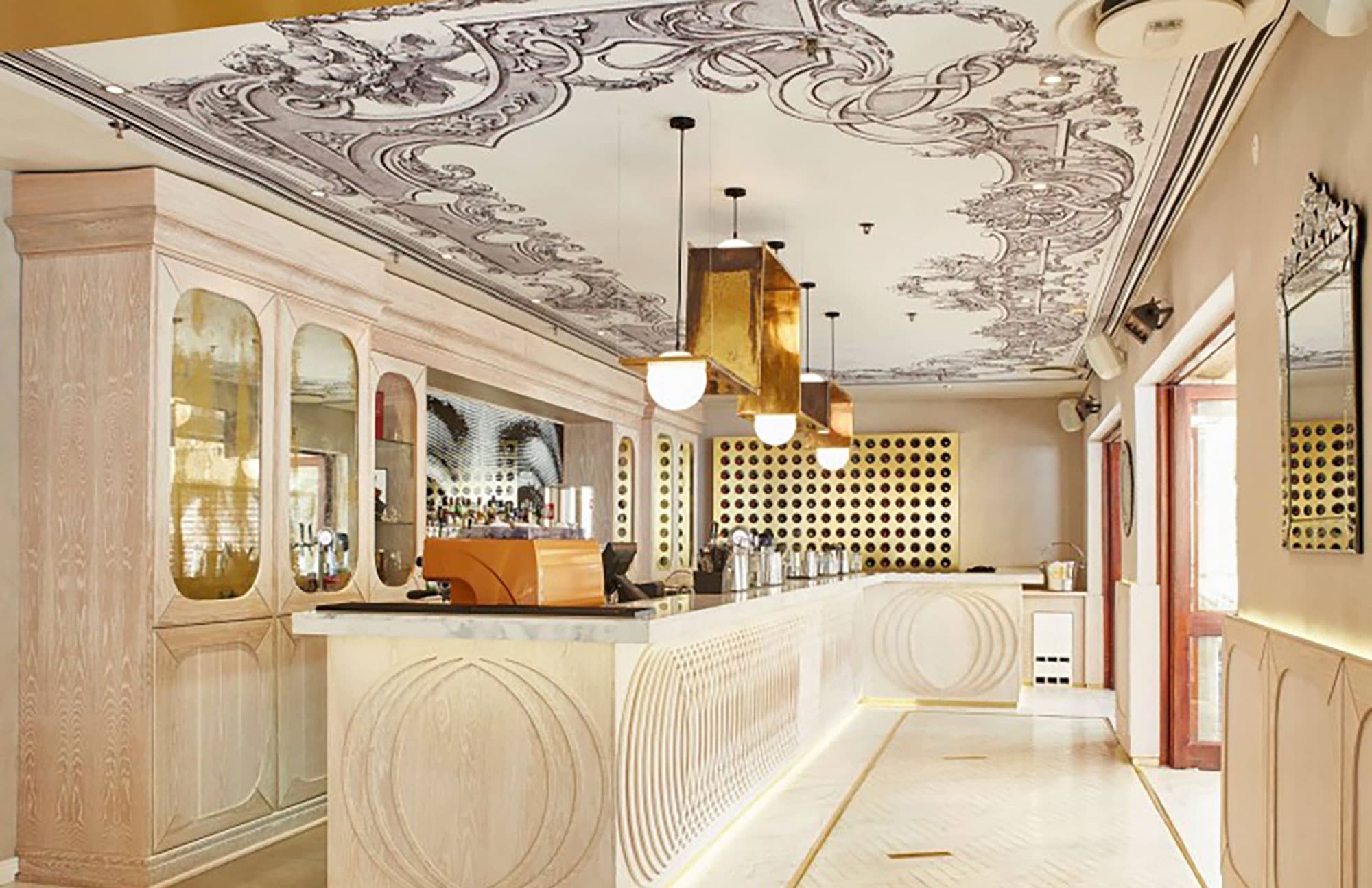 Look up: Consider offering wallcoverings for your customer’s ceilings.