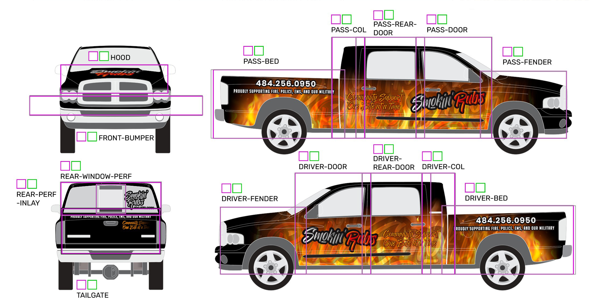 IDWraps creates panel maps for installers of their vehicle wraps and architectural graphics.