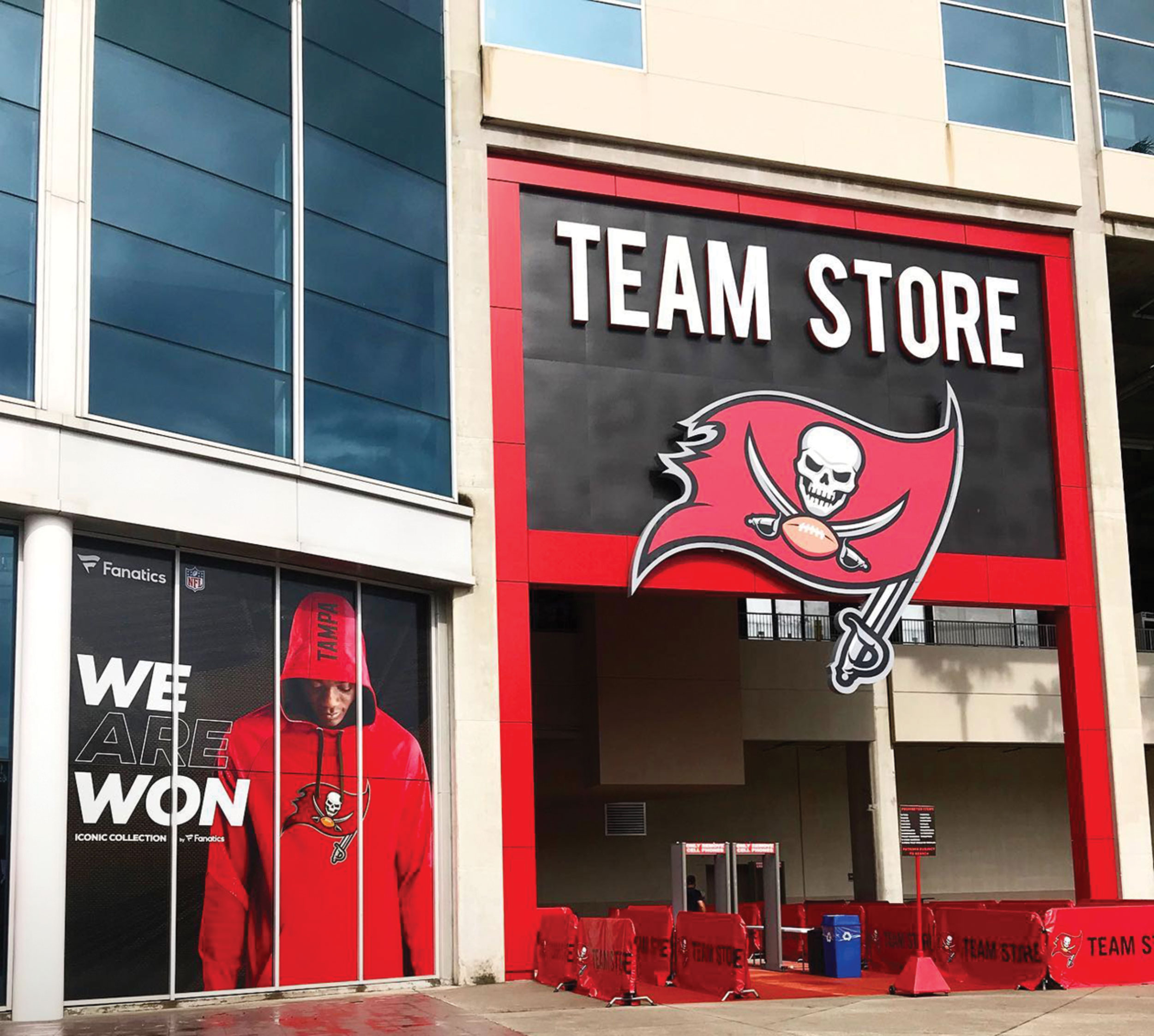 Legion Graphics garners exciting business like print installations for the NFL's Tampa Bay Buccaneers and the NBA on TNT.